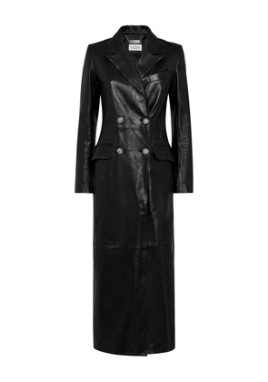 Philipp Plein double-breasted leather coat - Black