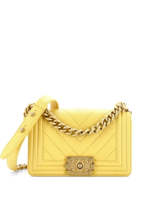 CHANEL Pre-Owned Boy Flap Bag Chevron Caviar Small crossbody bag - Yellow