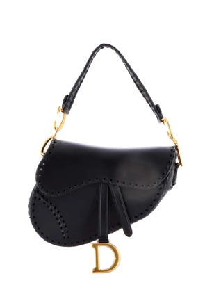 Christian Dior Pre-Owned Saddle Handbag with Strap Whipstitch Leather Medium shoulder bag - Black