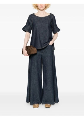 SUSANNE BOMMER contrast-stitching palazzo pants - Blue