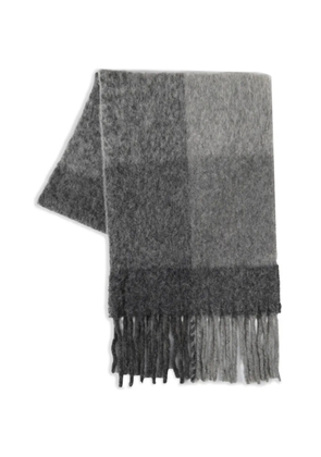 The Elder Statesman check-pattern fringed scarf - Grey