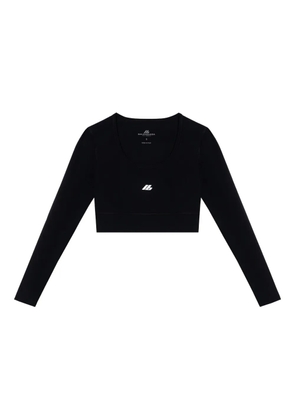 Balenciaga logo cropped top - Black