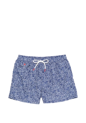 Kiton floral-print swim shorts - Blue
