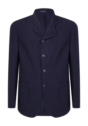 Emporio Armani textured wool jacket - Blue