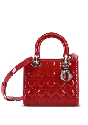 Christian Dior Pre-Owned Lady Dior Bag Cannage Quilt Patent Medium satchel - Red