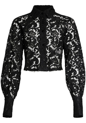 Patou cropped lace shirt - Black