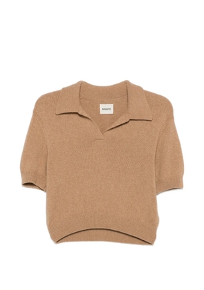 KHAITE Leni collared T-shirt - Neutrals