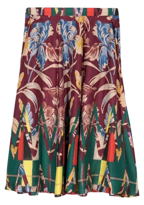 Pierre-Louis Mascia Aloe silk skirt - Purple