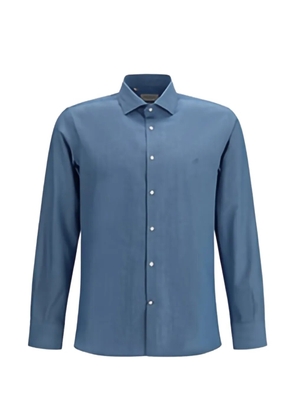 BROOKSFIELD slim-fit embroidered shirt - Blue