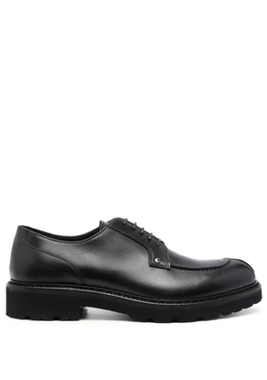 Canali almond-toe leather derby shoes - Black