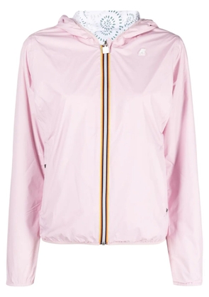 K-Way R&D logo-patch zip-up hoodie - Pink