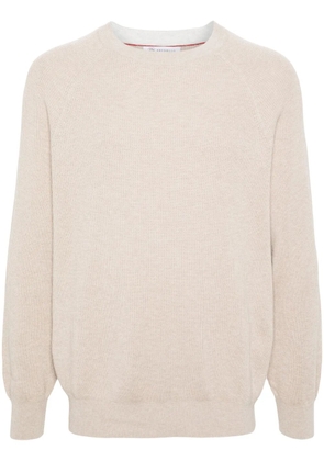 Brunello Cucinelli crew-neck cotton jumper - Neutrals