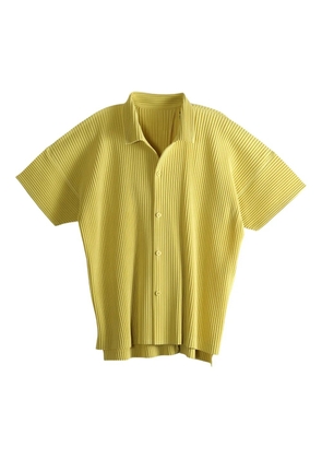 Homme Plissé Issey Miyake pleated short-sleeve shirt - Yellow