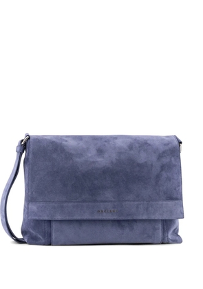 Orciani engraved logo flap shoulder bag - Blue