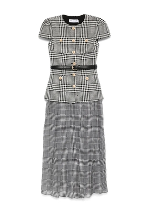 Self-Portrait Houndstooth midi dress - Black