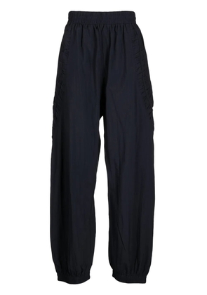 SAGE NATION ruched-detail crinkled track pants - Blue