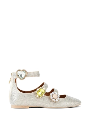 Kurt Geiger London embellished strap ballet flats - Silver