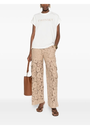 TWINSET floral-lace pants - Neutrals