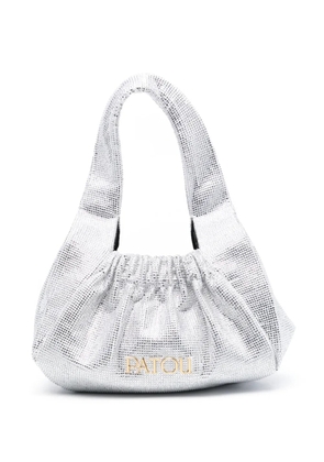 Patou Le Biscuit embellished satin bag - Silver