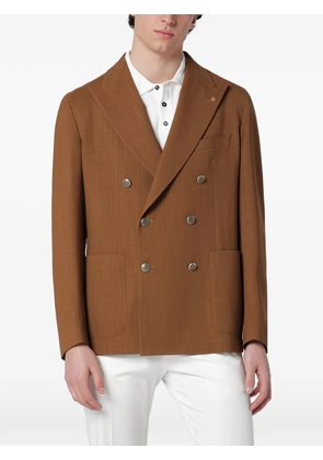 Tagliatore double-breasted patch-pocket jacket - Brown
