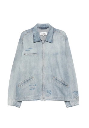 MM6 Maison Margiela numbers-motif denim jacket - Blue