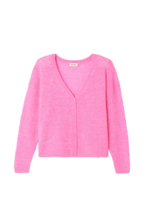 American Vintage Nuggy V-neck long-sleeve wool cardigan - Pink