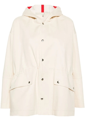 Plan C hooded twill parka jacket - Neutrals