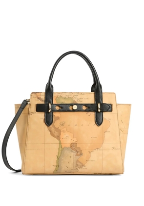 ALVIERO MARTINI 1° CLASSE Valley Geo map-print tote bag - Neutrals