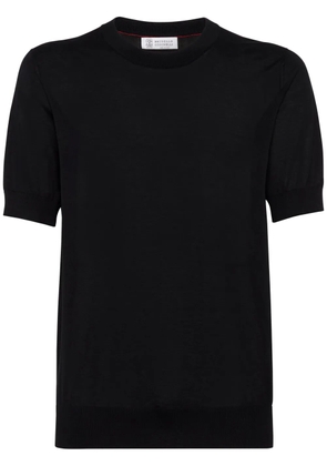 Brunello Cucinelli cotton-silk blend T-shirt - Black