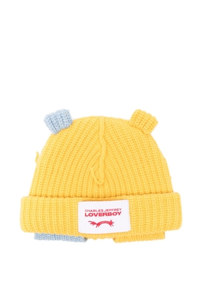 Charles Jeffrey Loverboy Chunky ribbed beanie hat - Yellow