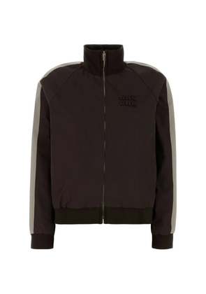 Miu Miu stripe cotton jacket - Brown