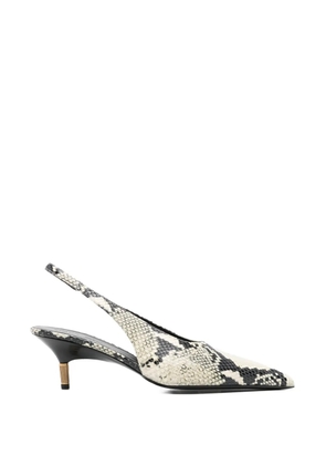 KHAITE Bella python-embossed leather pumps - Neutrals