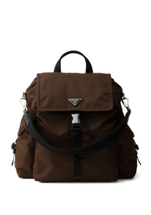 Prada Explore Re-Nylon and leather backpack - Brown