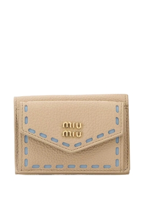Miu Miu sand logo wallet - Neutrals