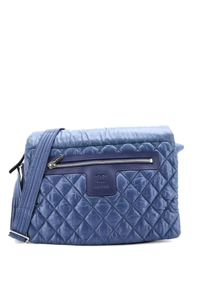 CHANEL Pre-Owned Coco Cocoon Messenger Bag Quilted Nylon Large crossbody bag - Blue
