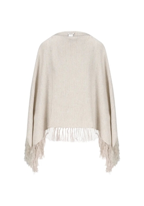 Brunello Cucinelli tassel poncho - Neutrals