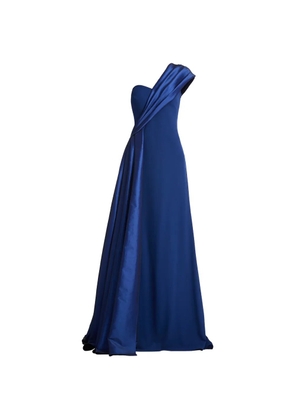 Tadashi Shoji one-shoulder drape dress - Blue