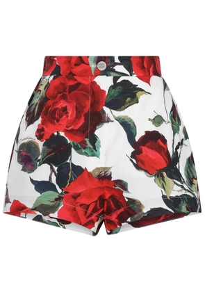Dolce & Gabbana rose-print shorts - White