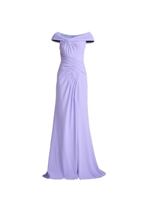 Tadashi Shoji off-shoulder split dress - Purple