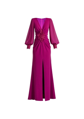 Tadashi Shoji floral appliqué V-neck dress - Pink