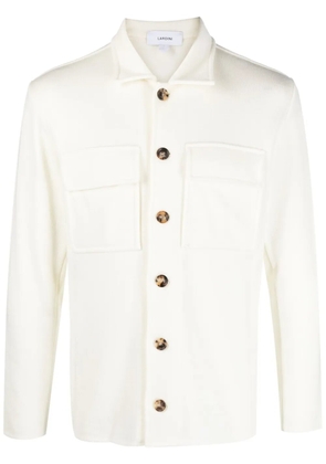 Lardini spread-collar wool shirt jacket - Neutrals