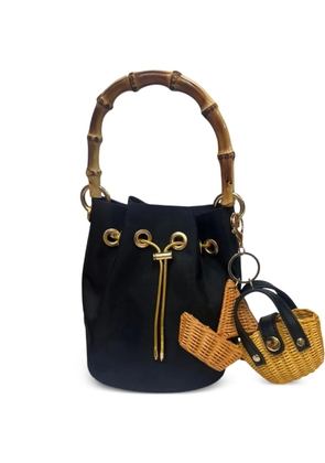 SERPUI Ingrid Black bamboo-handle bag