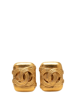 CHANEL Pre-Owned 1994 Gold Plated Wrapped CC Clip On Earrings costume earrings