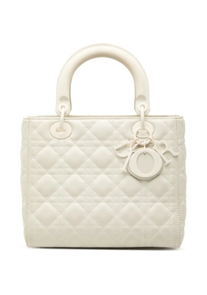 Christian Dior Pre-Owned 2019 Medium Lambskin Cannage Lady Dior satchel - White
