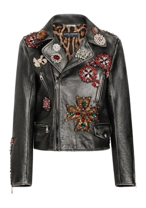 Dolce & Gabbana DNA leather jacket - Grey
