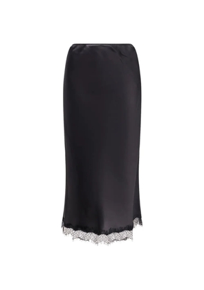R2W Savia silk midi skirt - Black