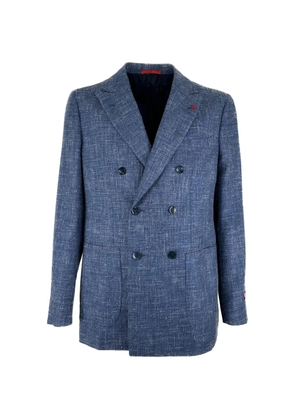 Isaia double-breasted jacket - Blue