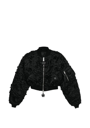 Alpha Industries x Cecile Bahnsen Ma-1 flower-appliqué zipped bomber jacket - Black
