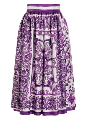 Dolce & Gabbana silk midi skirt - White