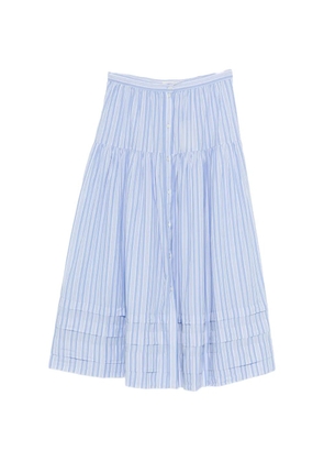 DÔEN striped tiered midi skirt - Blue